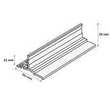 Ventilatie startprofiel 22mm zwart - artikel 2824